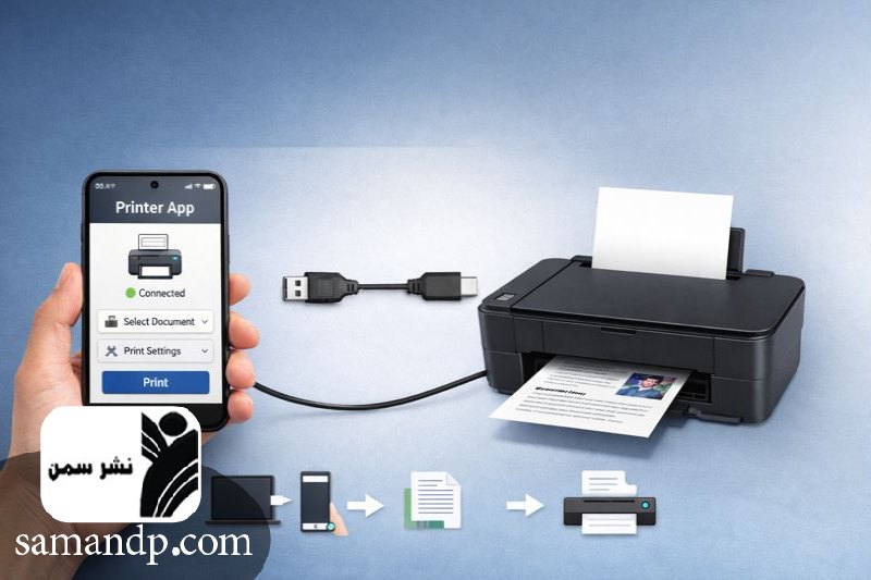 تنظیمات گوشی برای پرینت با کابل در آیفون